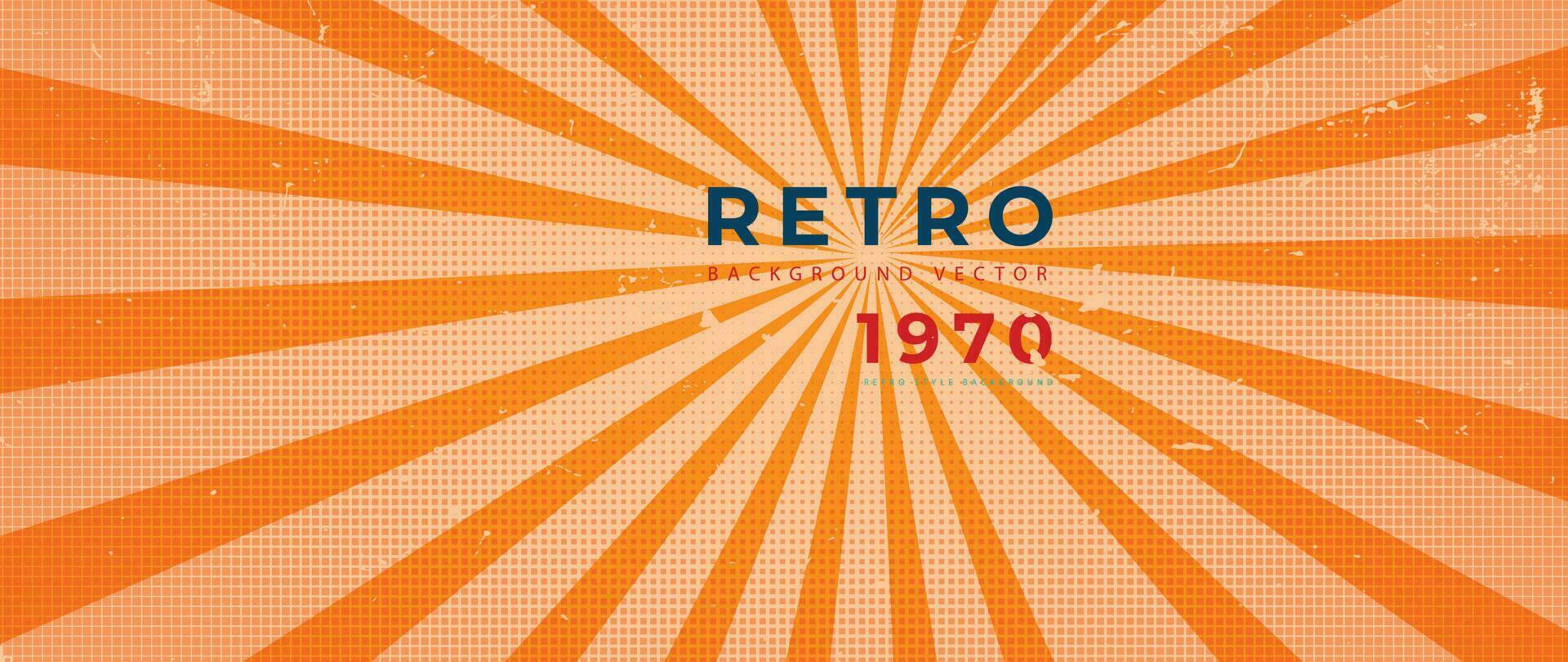 resumen retro 70s antecedentes vector. vistoso Clásico 1970 grunge elegante fondo de pantalla con Dom luz, Dom rayos, rayas formas ilustración diseño adecuado para póster, bandera, decorativo, pared Arte. vector