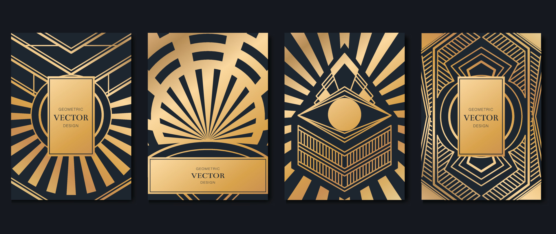 Luxury Geometric Pattern Cover Template Set Of Art Deco Poster Design luxury-geometric-pattern-cover-template-set-of-art-deco-poster-design