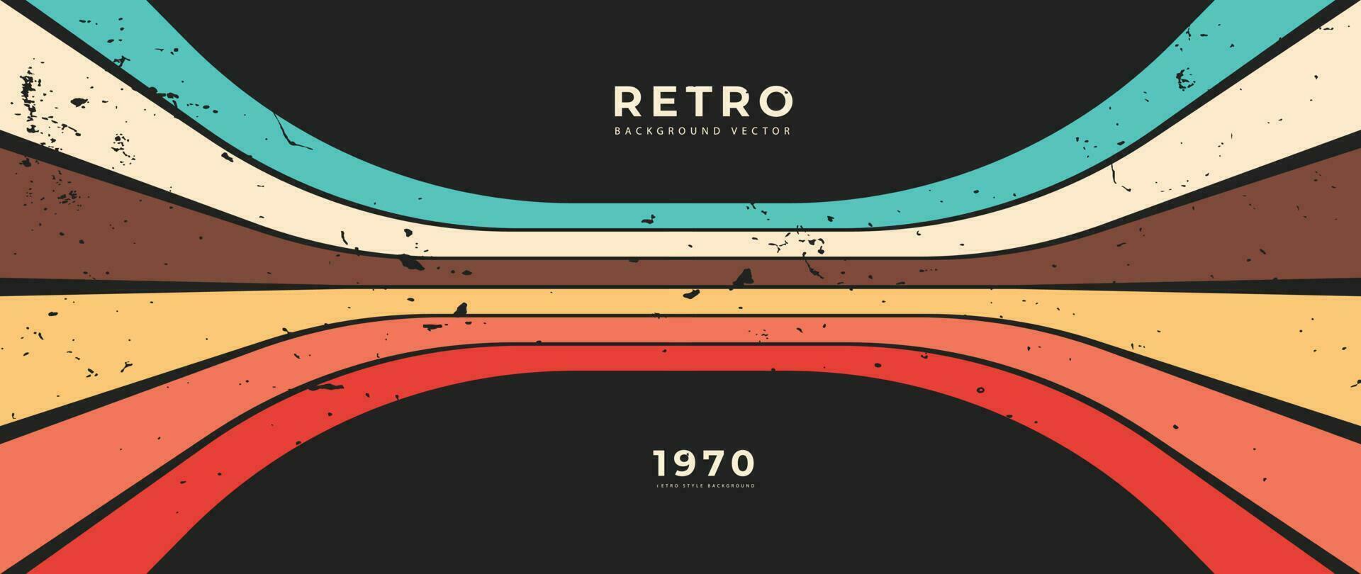 resumen retro 70s antecedentes vector. vistoso Clásico 1970 grunge elegante fondo de pantalla con líneas, rayas, curva formas ilustración diseño adecuado para póster, bandera, decorativo, pared Arte. vector