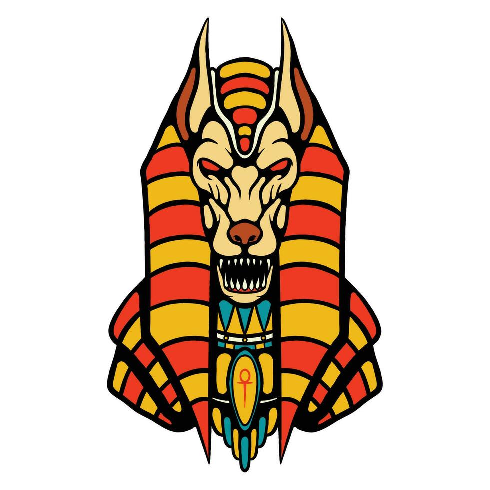 Illustration of Cute Egyptian Anubis vector