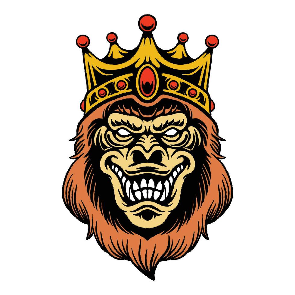 ilustración de el Rey de kong mascota vector