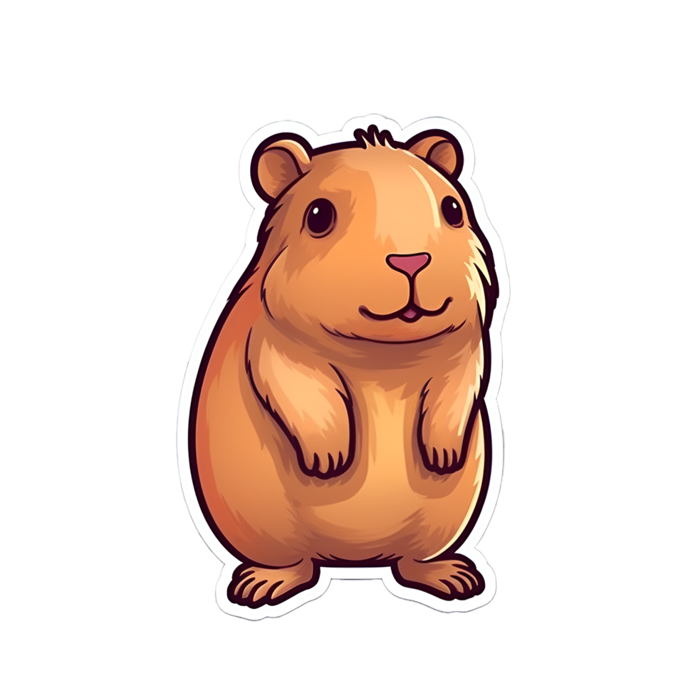 süß Karikatur Capybara Aufkleber Clip Art ai generiert png