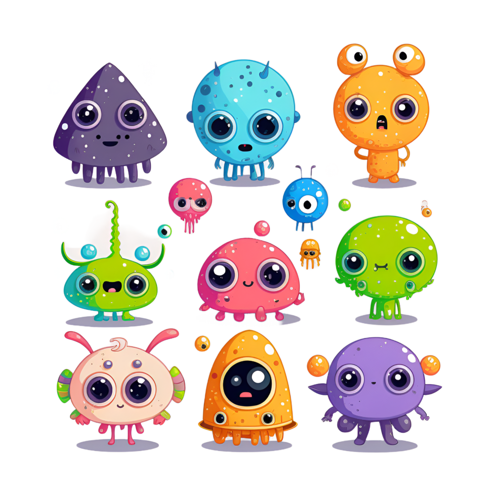 Alien Science Fiction Cartoon Stickers Clipart png