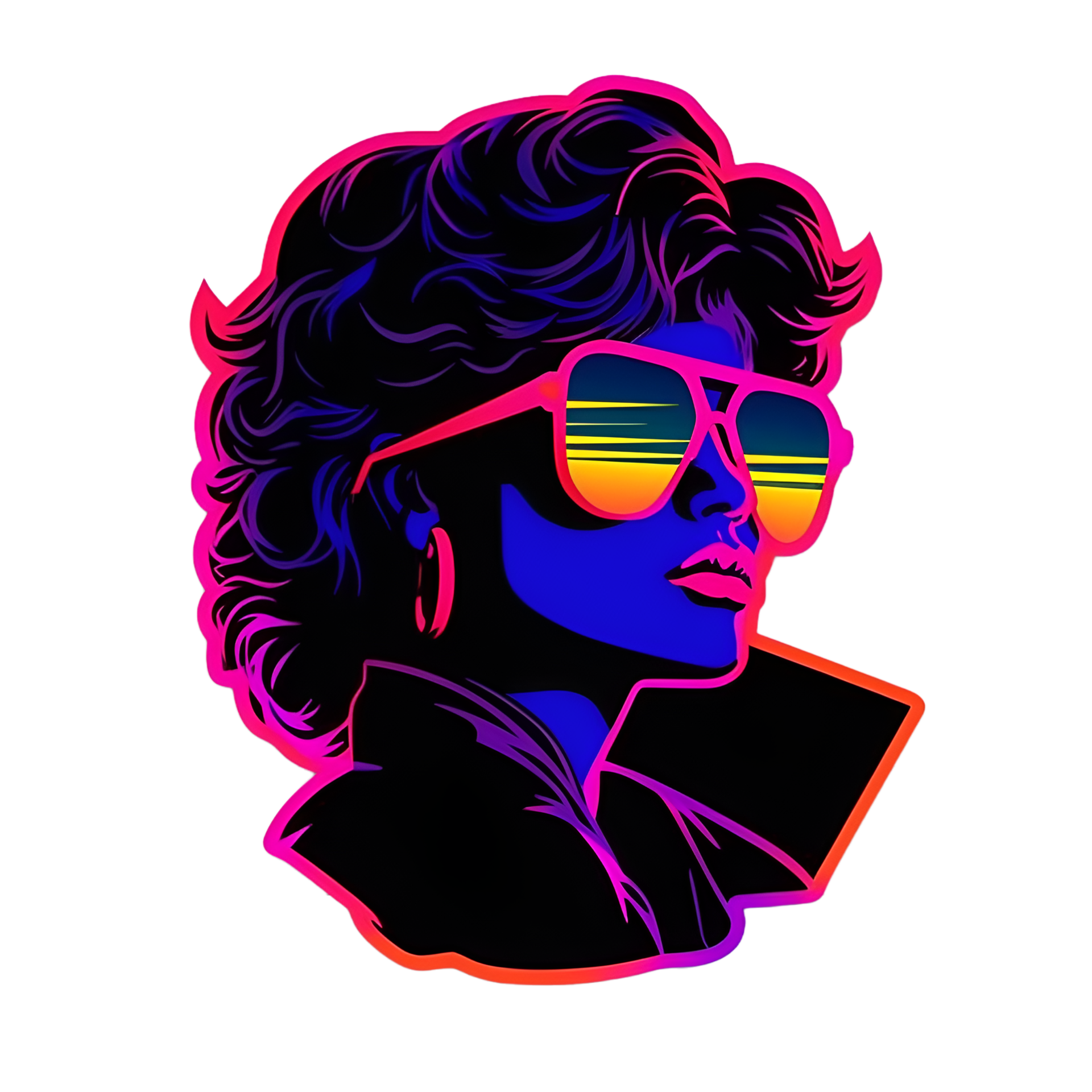 Retrowave Woman in Sunglasses 80s Clipart 23828755 PNG