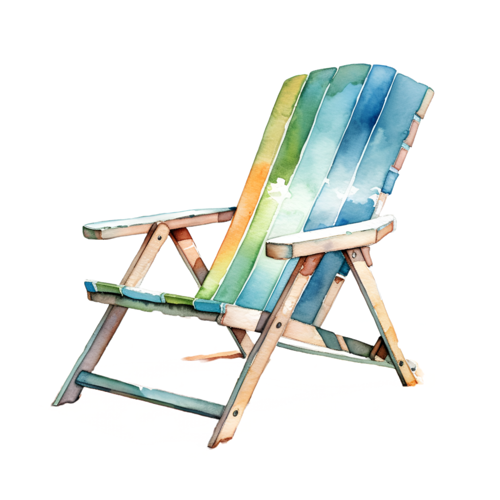 Beach Pool Chair Watercolor Clipart png