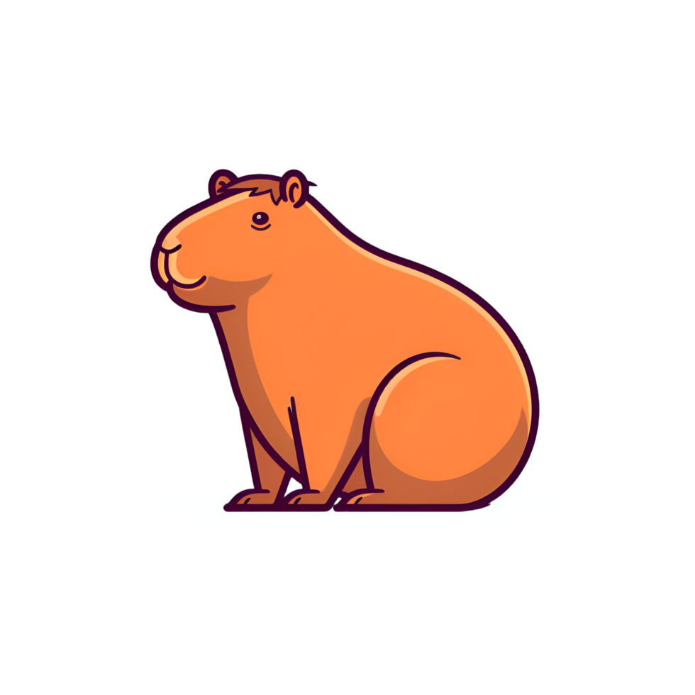 Desenho Animado Fofo De Capivara Gerado Por Ia PNG , Bonitinho