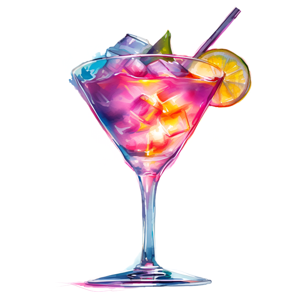 cocktail dryck vattenfärg ClipArt ai genererad png