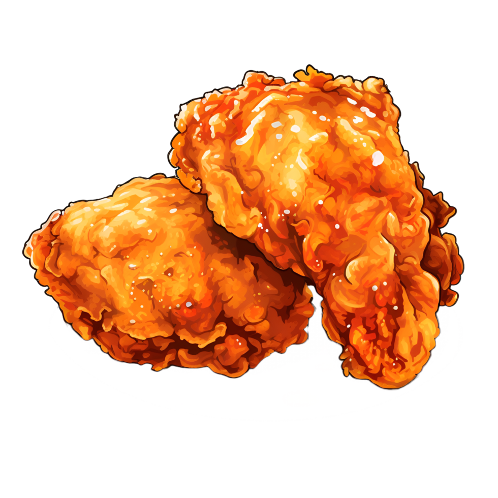 frit poulet aquarelle clipart ai généré png