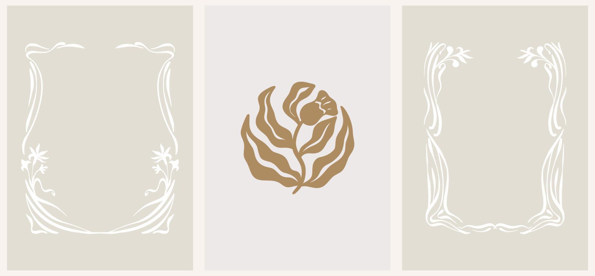 resumen floral marco vector ilustración. botánico diseño retro años 70, años 80, años 90