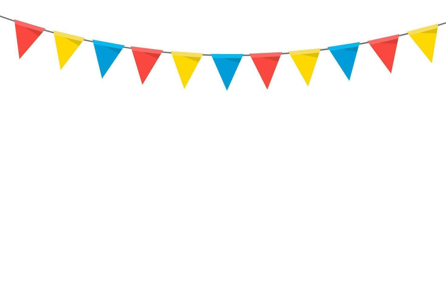 Carnival garland with colorful flags isolated on white background. festival decoration concept. vector
