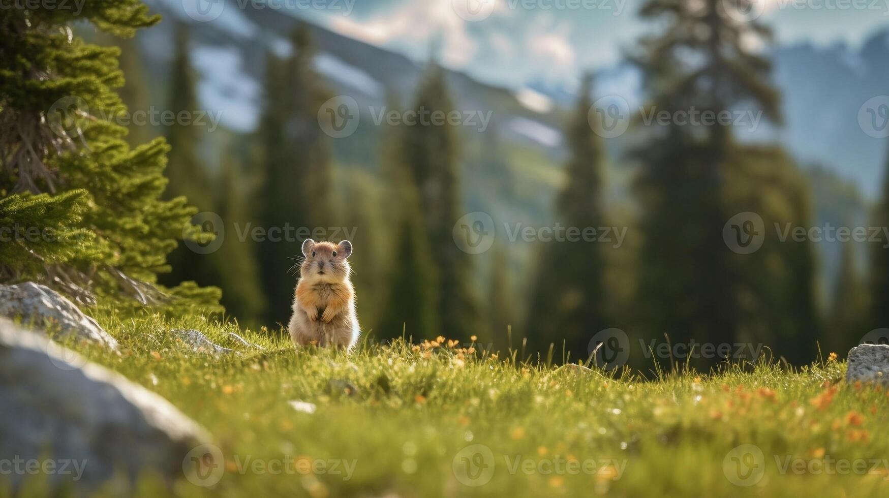 Hamster on the hill ai generate photo