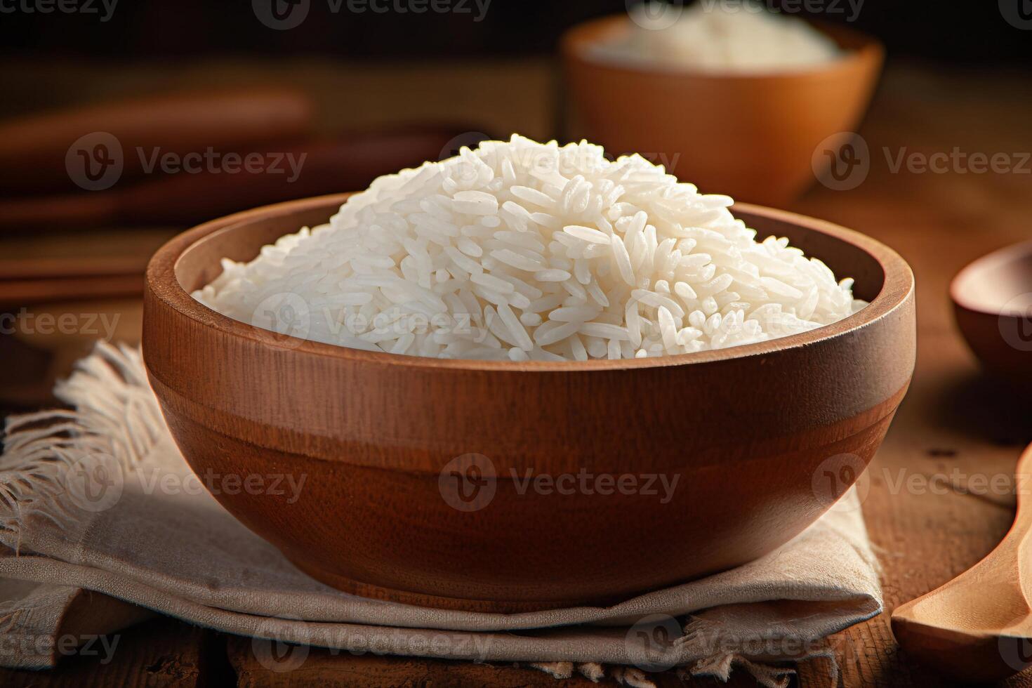 Rice on the bowl ai generate photo