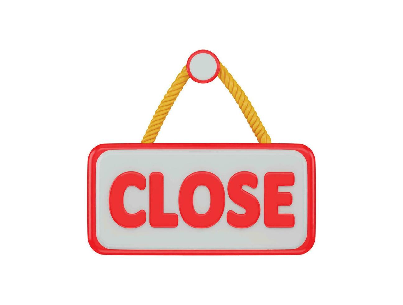close hanging board icon 3d rendering vector illustration