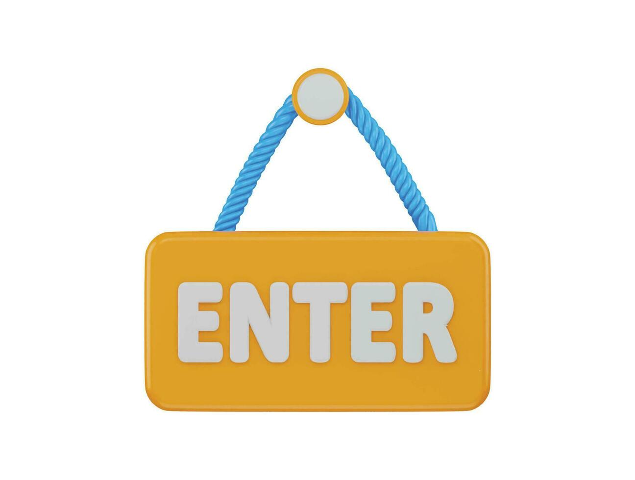 enter hanging board icon 3d rendering vector illustration