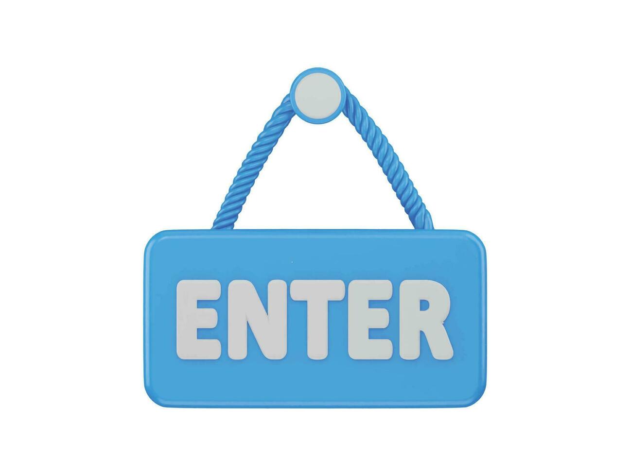 enter hanging board icon 3d rendering vector illustration