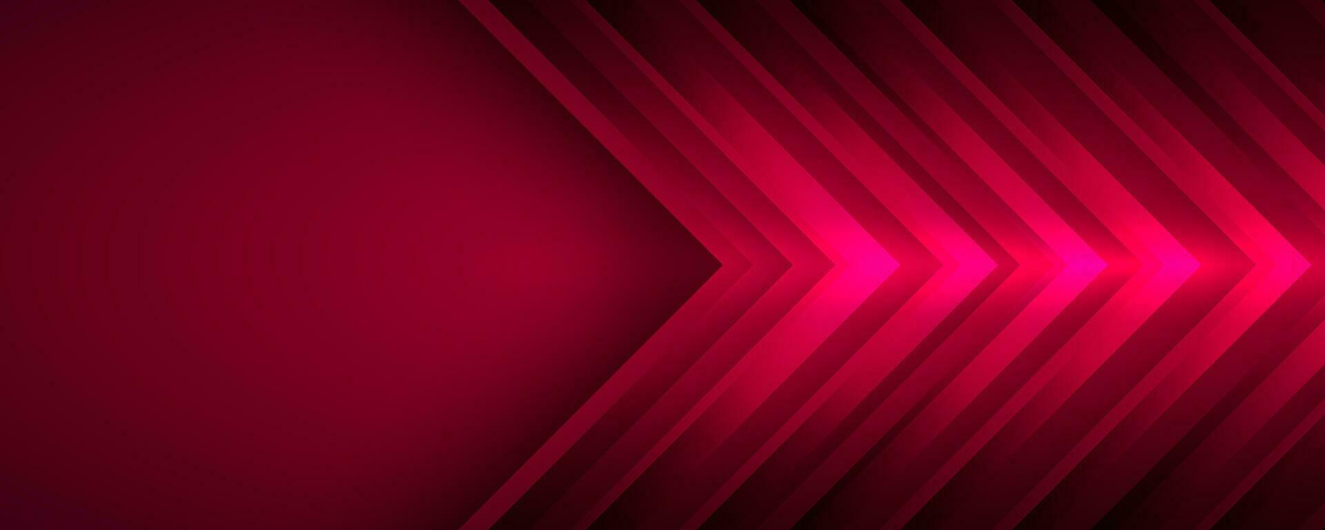 3D red techno abstract background overlap layer on dark space with glowing arrows effect decoration. Modern graphic design element speed style concept for banner, flyer, card, or brochure cover vector