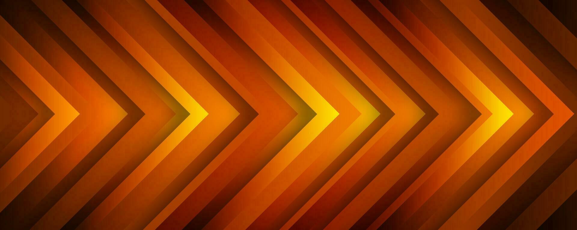 3D orange techno abstract background overlap layer on dark space with glowing arrows effect decoration. Modern graphic design element speed style concept for banner, flyer, card, or brochure cover vector