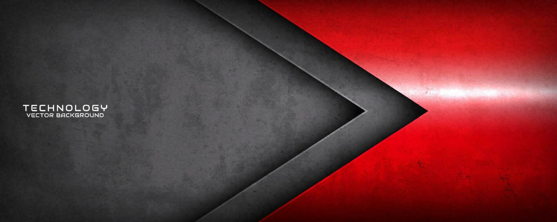 3D red black techno abstract background overlap layer on dark space with rough grunge texture effect. Modern graphic design element cutout style concept for banner, flyer, card, or brochure cover vector