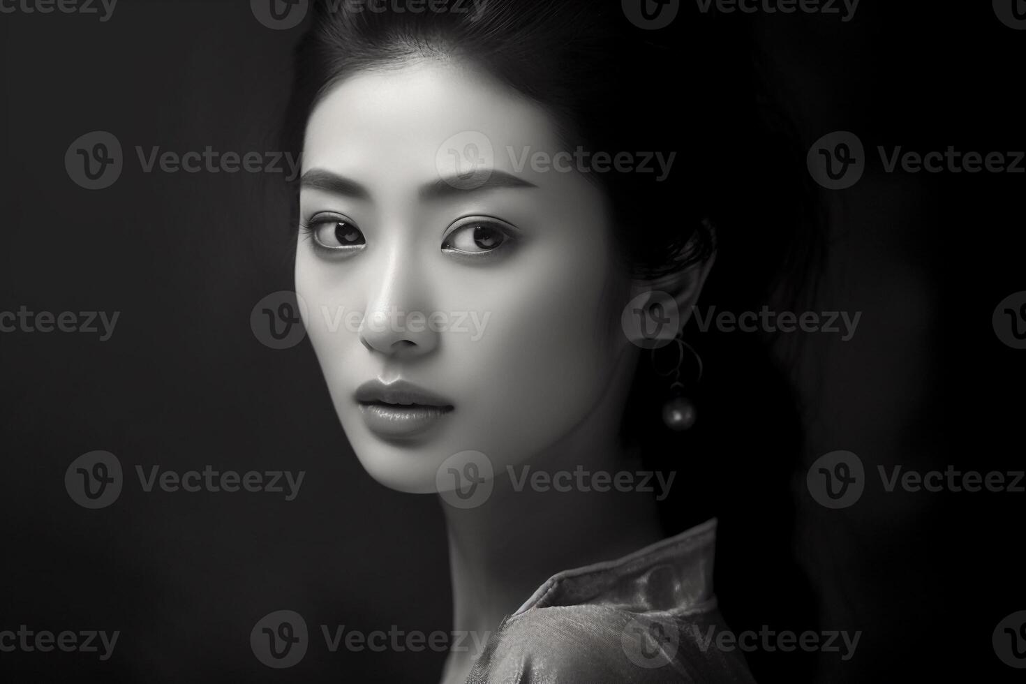 Portrait a beautiful asian woman ai generate photo