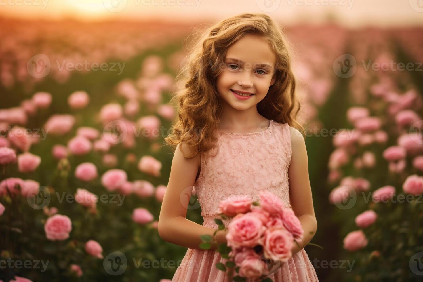 Portrait a beautiful girl with flower ai generate photo