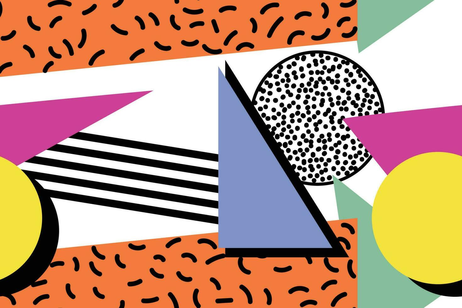 Premium vector of colorful memphis style nostalgic background or retro 80s 90s seamless pattern