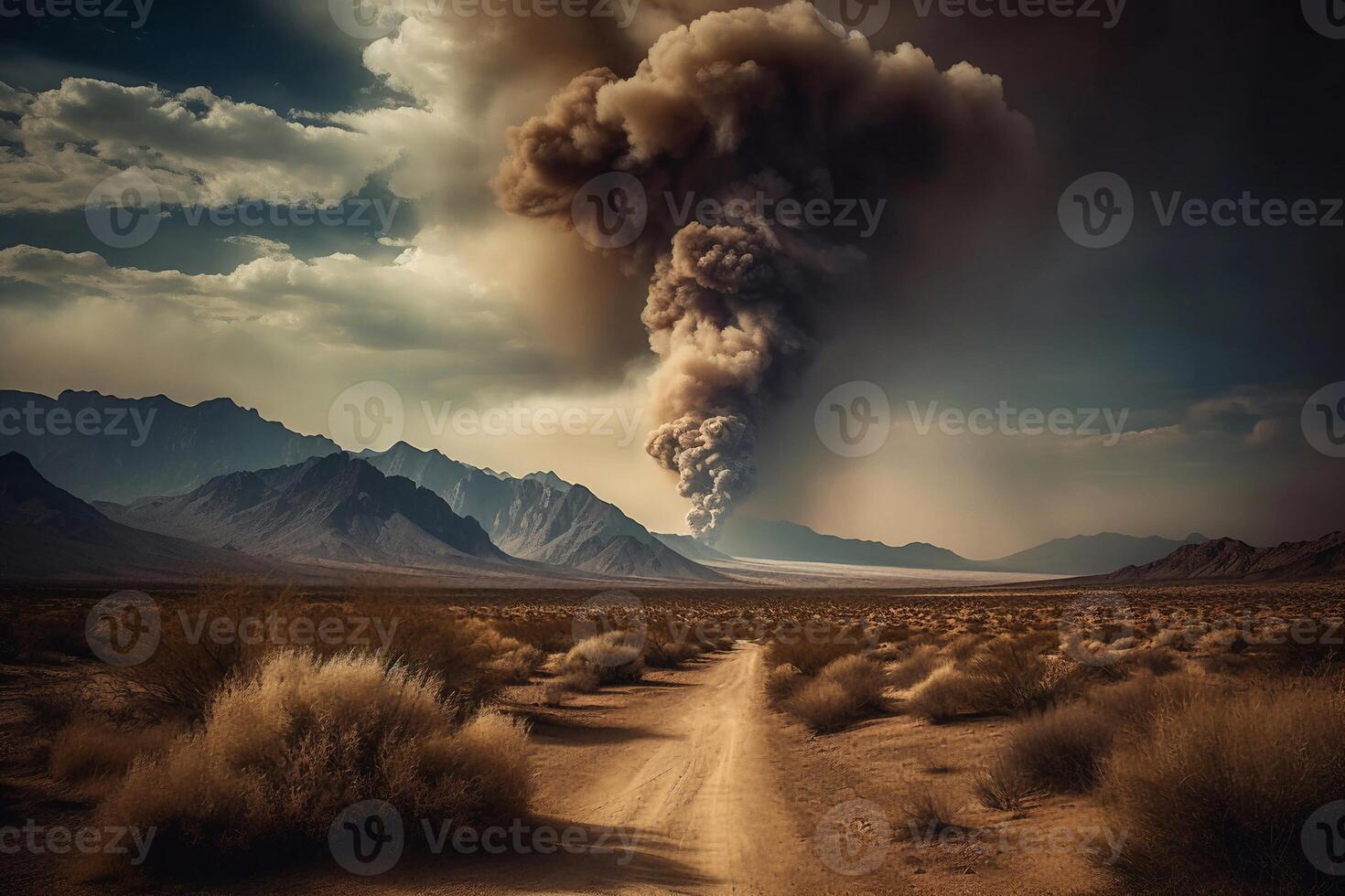 portrait pyrocumulus clouds ai generate photo