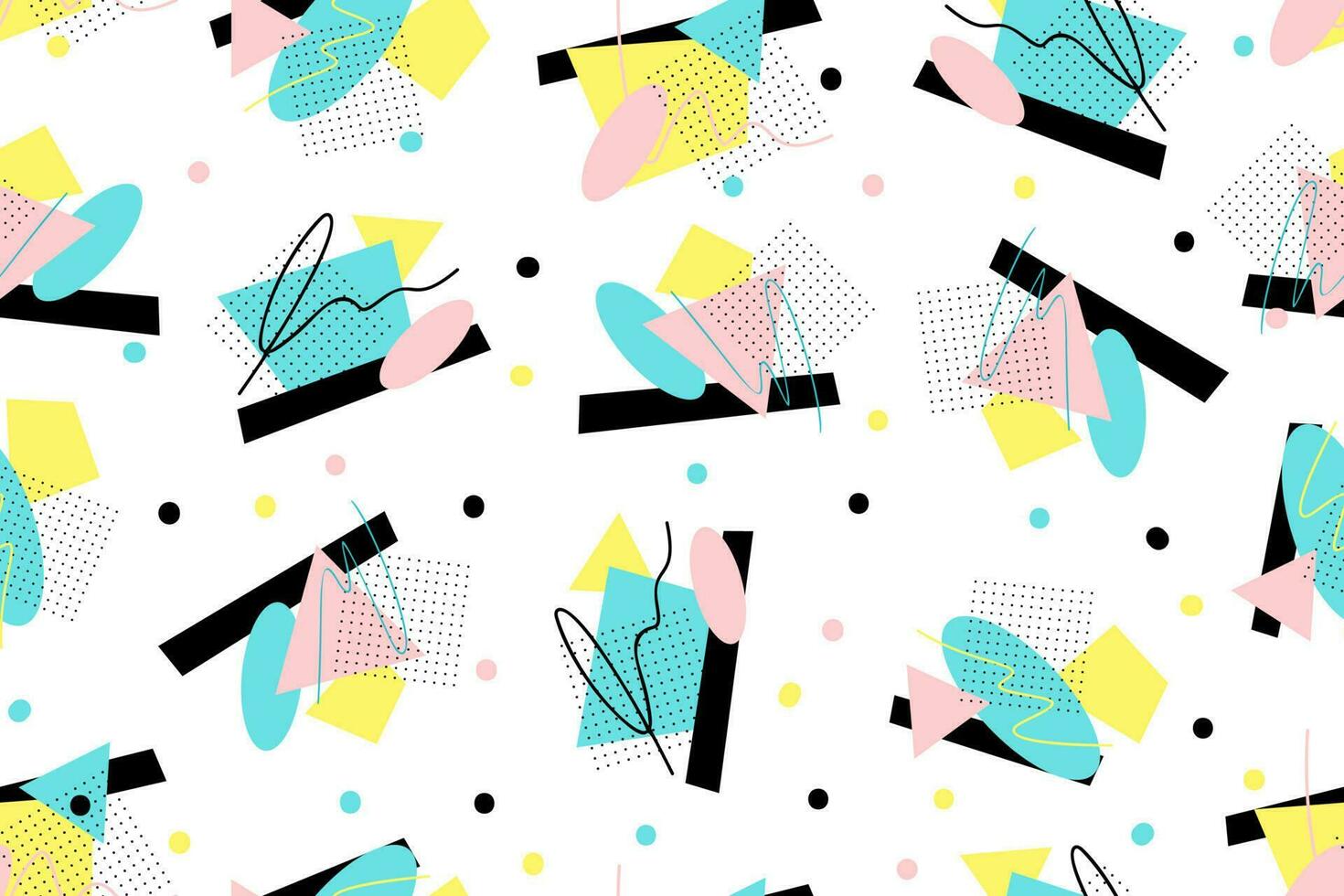 Premium Vector Colorful memphis style nostalgic background or retro 80s 90s seamless pattern