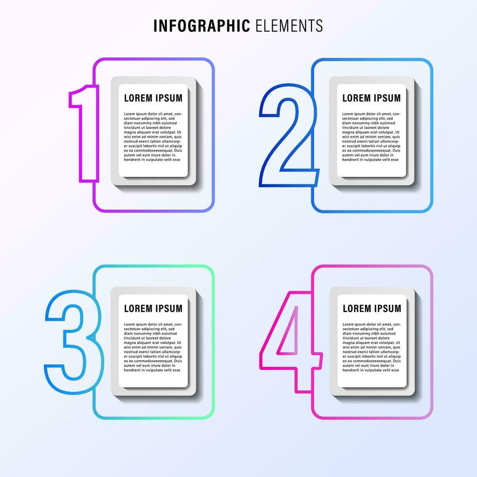 vector infografía plano modelo redondo color para cuatro etiqueta, diagrama, grafico, presentación. negocio concepto con gráfico opciones para contenido, diagrama de flujo, pasos, línea de tiempo, flujo de trabajo, marketing. eps10