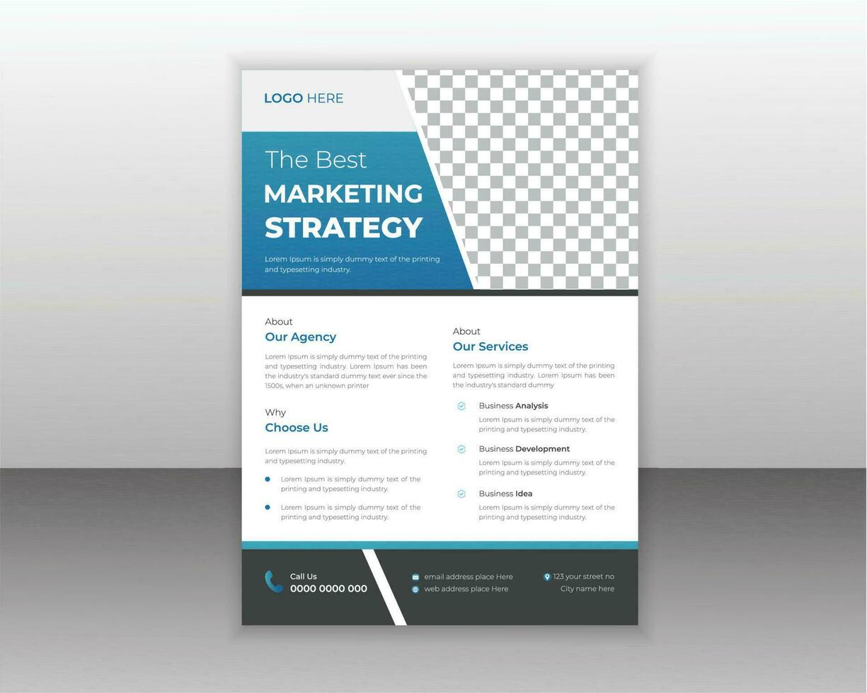 Corporate flyer design template for your business with abstract shapes vector