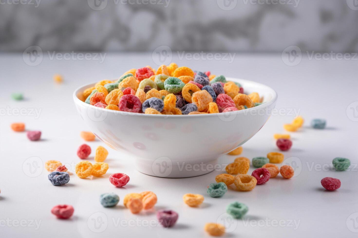 mezclado cereal en el mesa ai generado foto