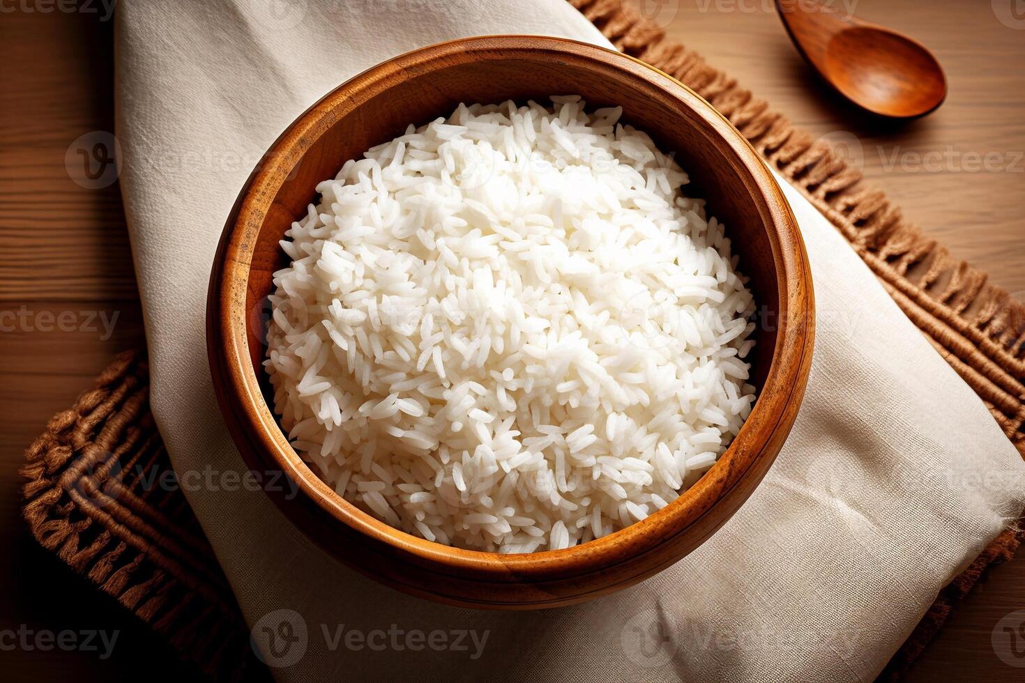 Rice on the bowl ai generate photo