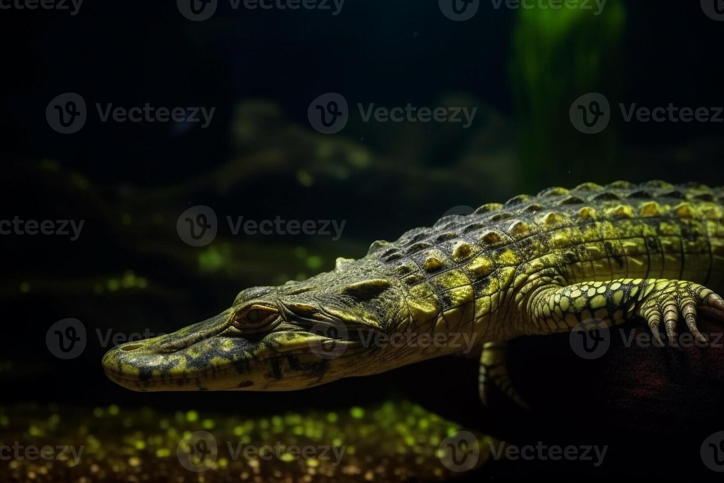 Portrait crocodile in the water ai generate photo