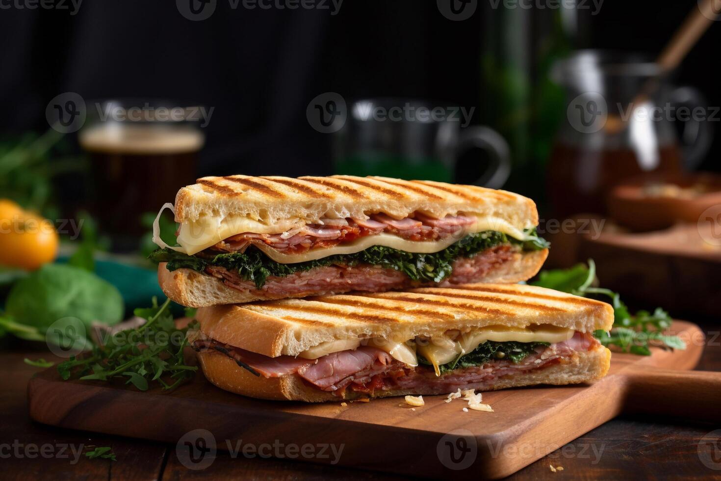 Delicious breakfast on the table ai generate photo