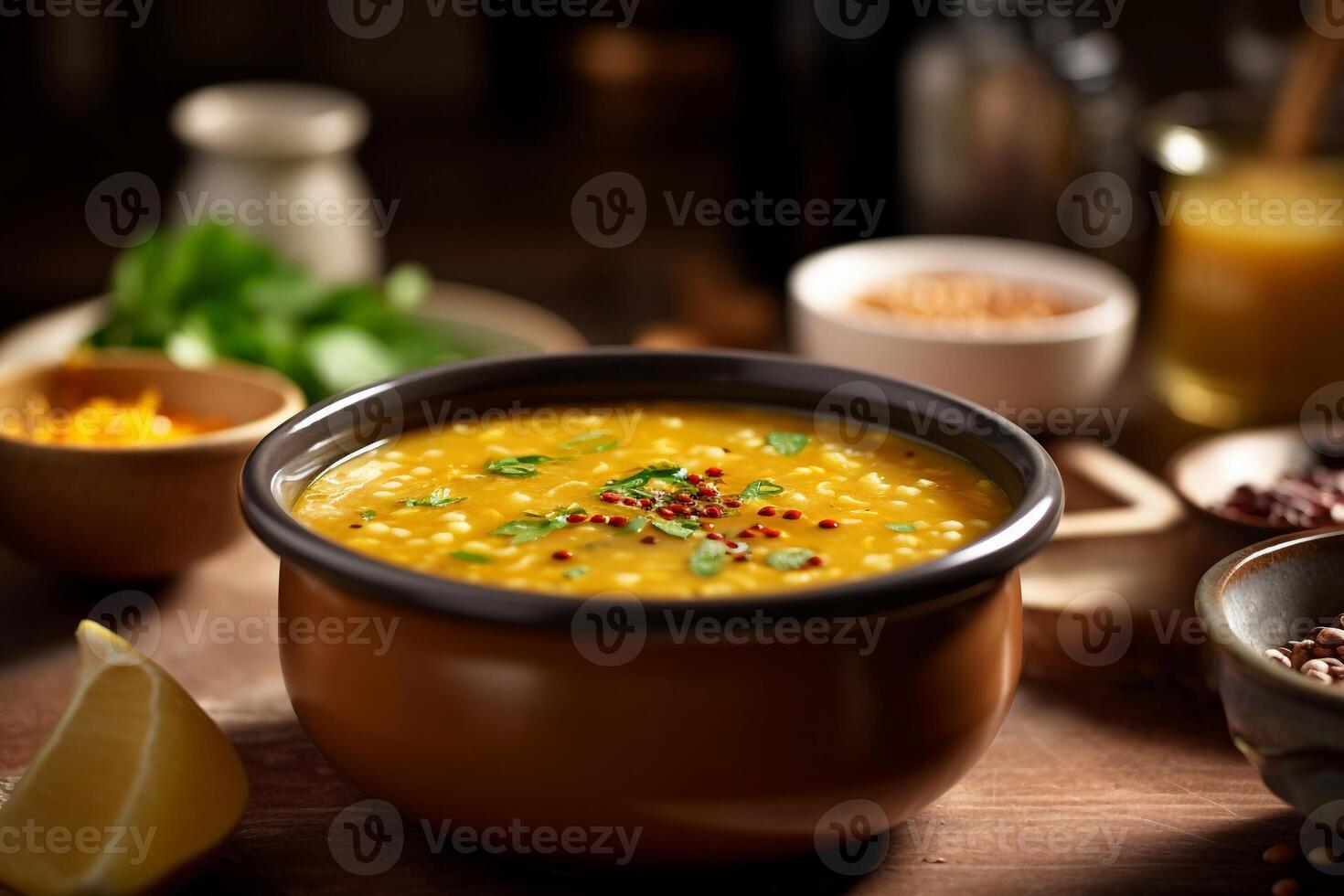 a bowl bean soup ai generate photo