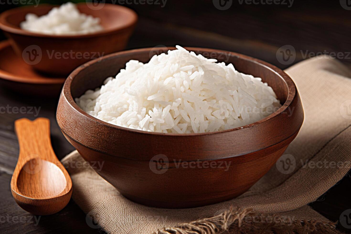 Rice on the bowl ai generate photo