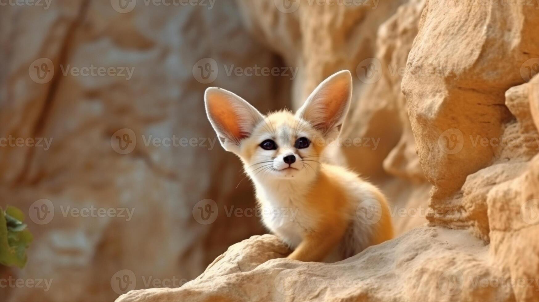 Portrait fox on the forest with light exposure ai generate photo