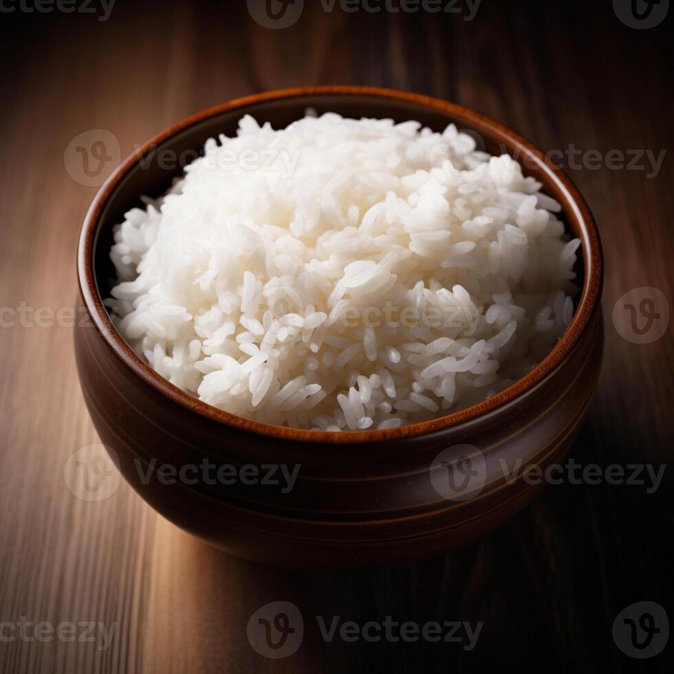 Rice on the bowl ai generate photo