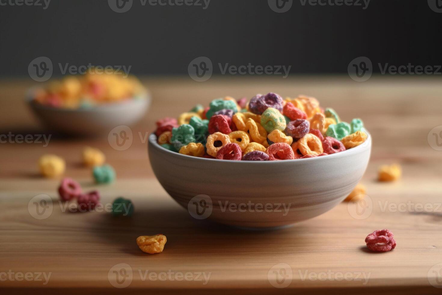 mezclado cereal en el mesa ai generado foto