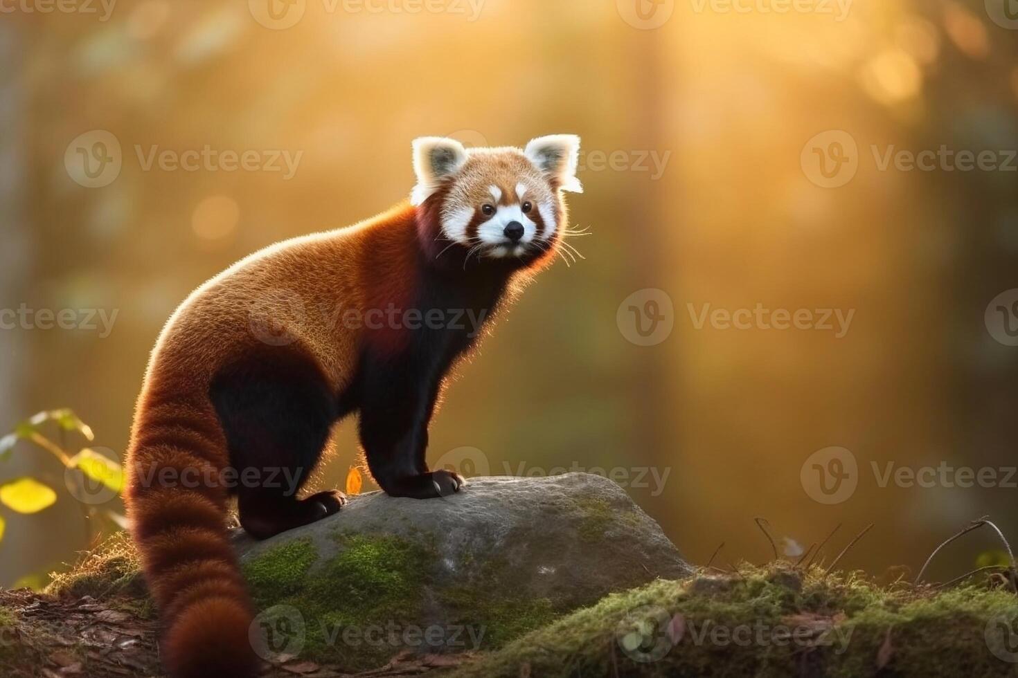 Portrait weasel on the forest ai generate photo