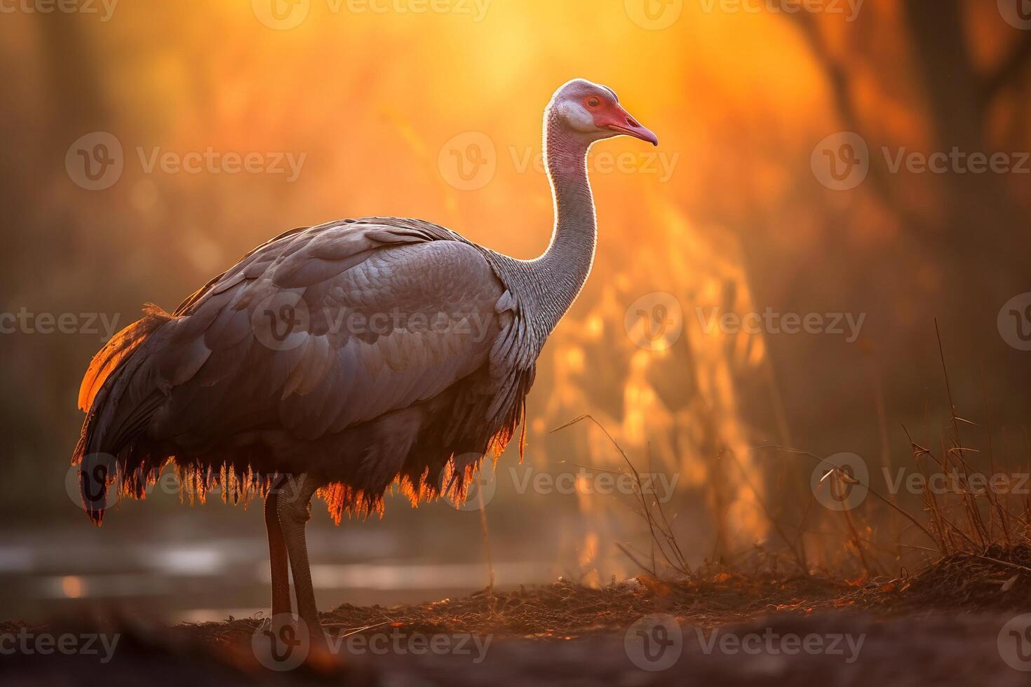 Vulture bird on the forest ai generate photo