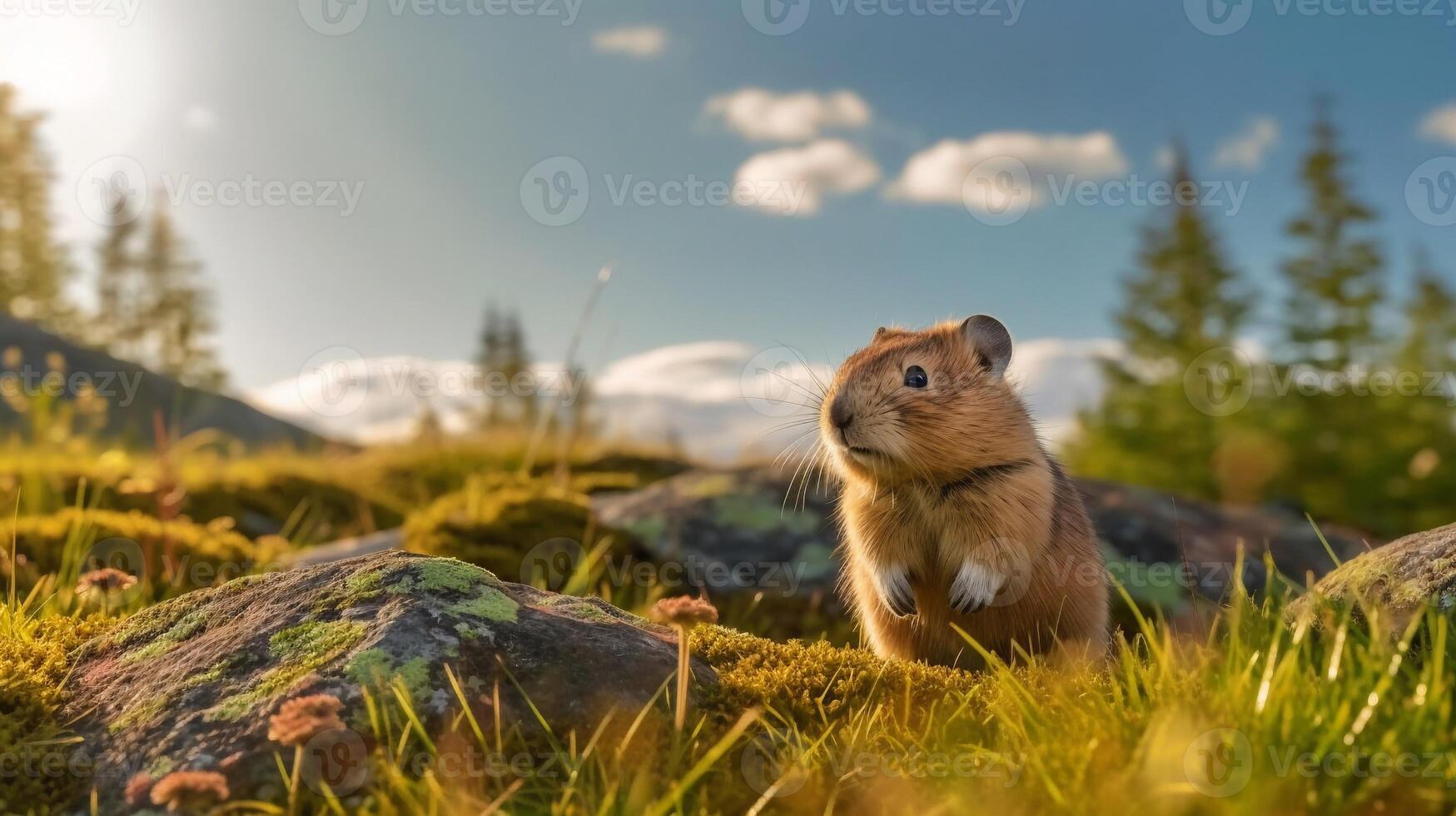 Hamster on the hill ai generate photo