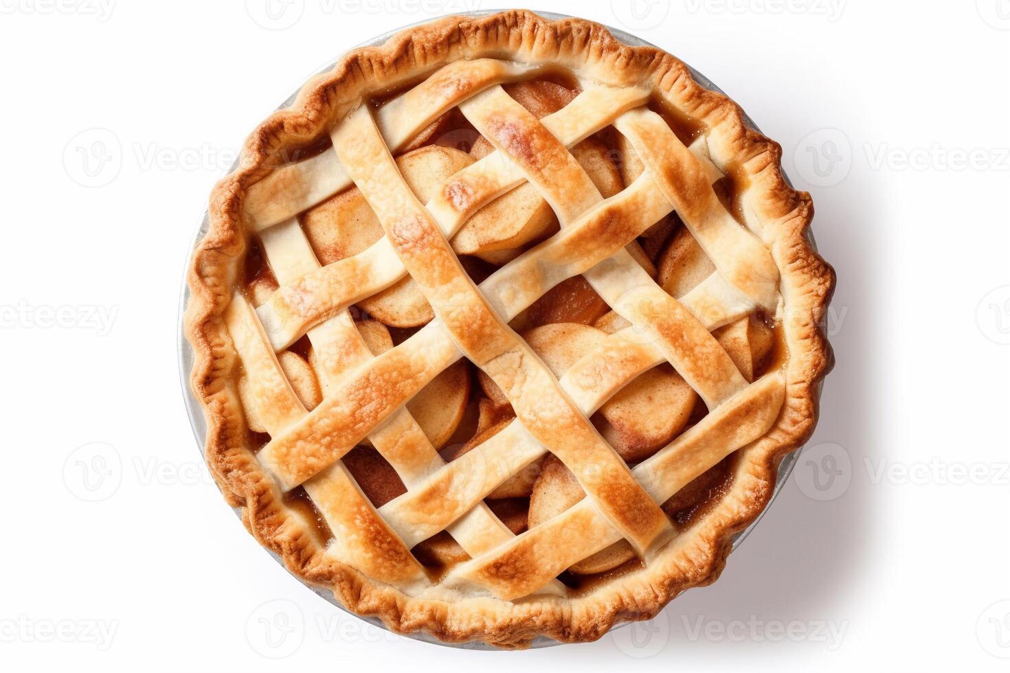 Apple pie isolated on white ai generate photo