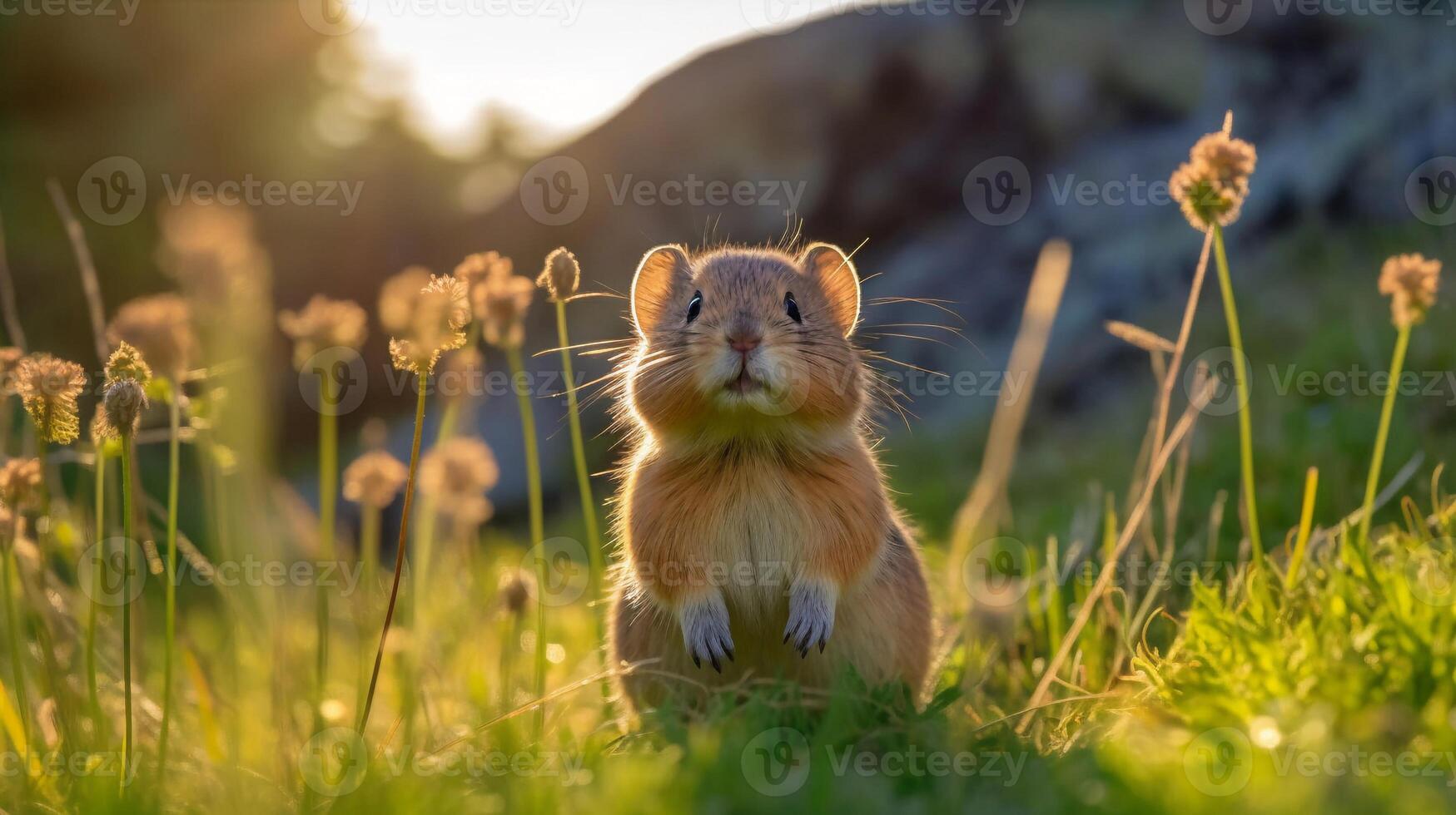 Hamster on the hill ai generate photo