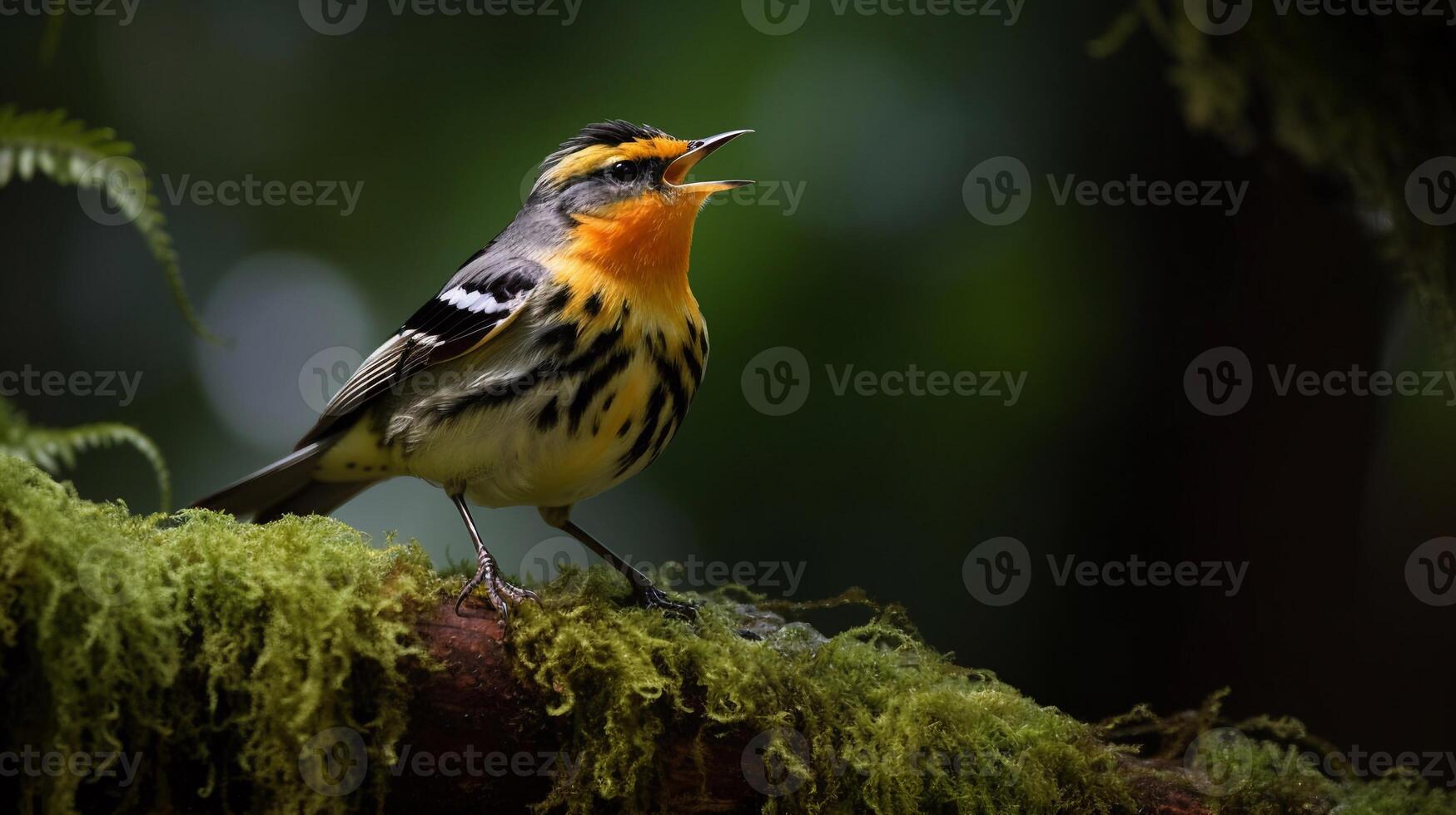 Beautiful bird on the forest ai generate photo