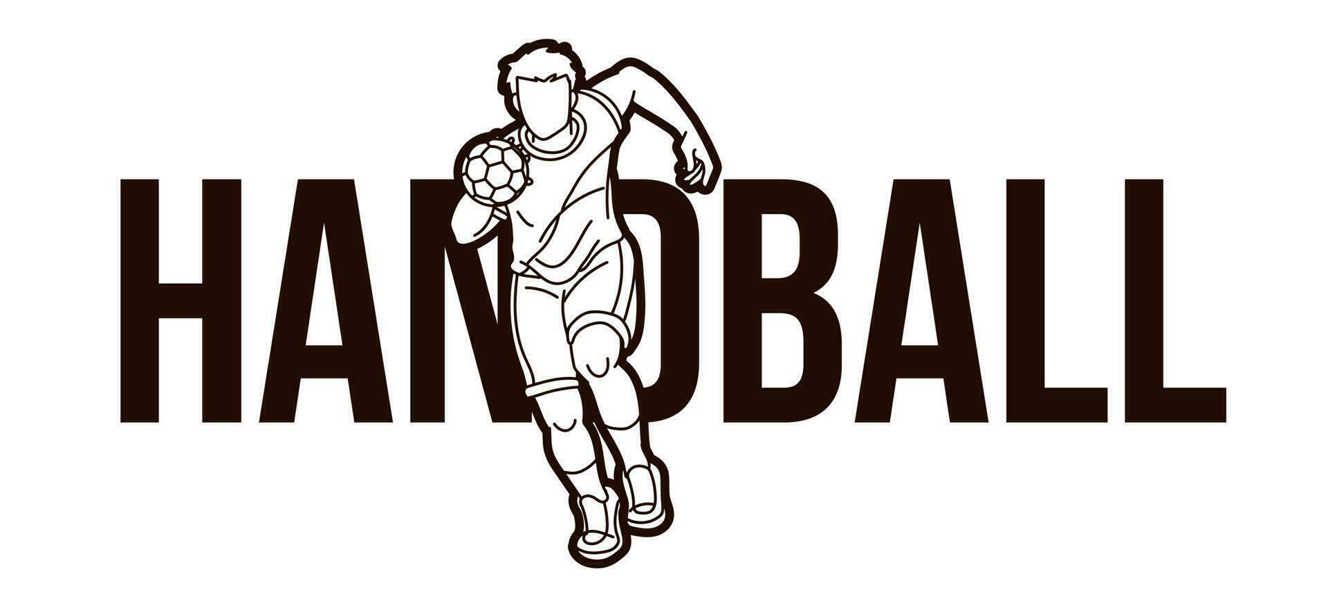 balonmano deporte texto diseño vector