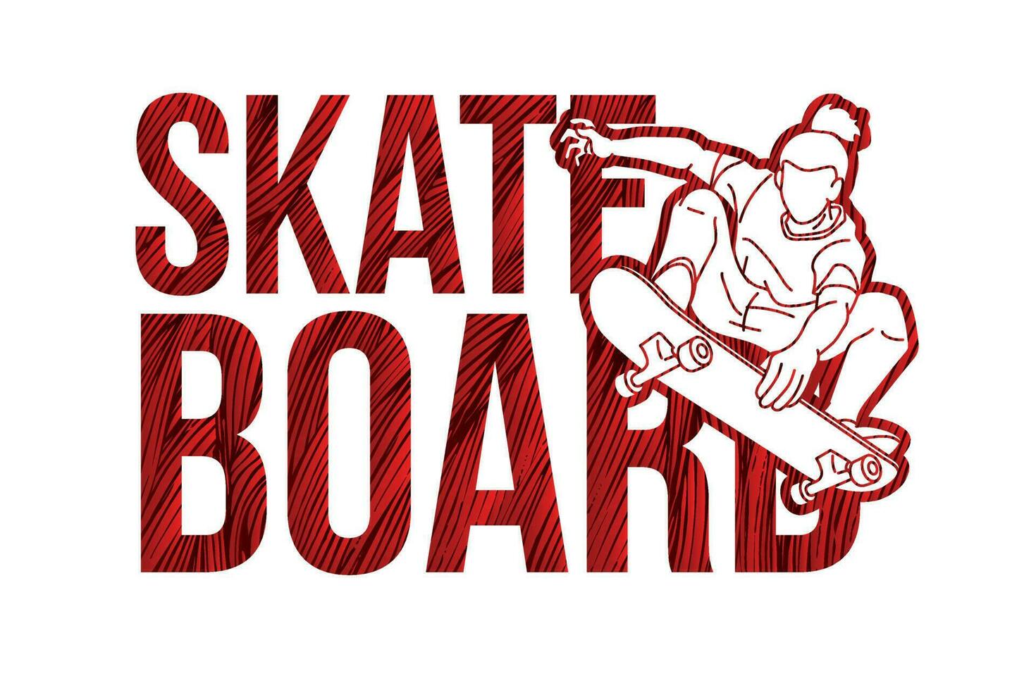 Skateboard Text Font Design vector