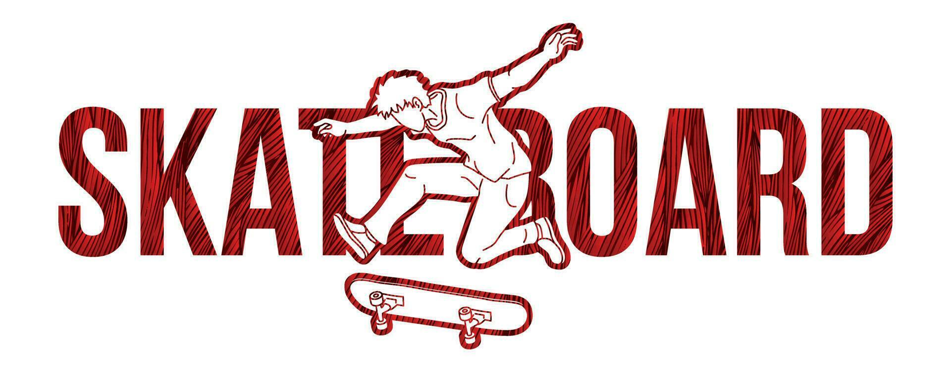 Skateboard Font Design Cartoon Graphic Vector