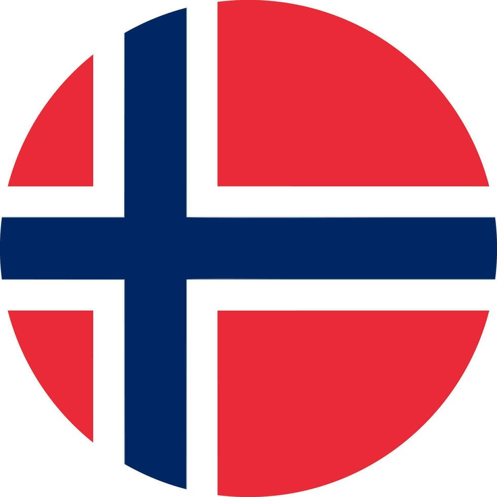 redondo noruego bandera de Noruega vector