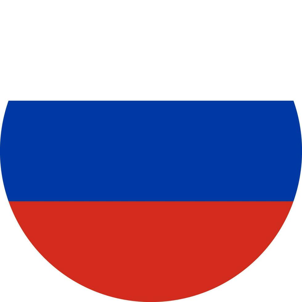 round Russian flag of Russia vector