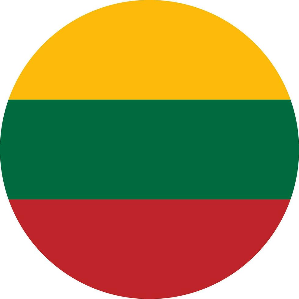 round Lithuanian flag of Lithuania vector